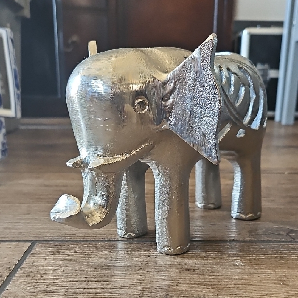 Pottery Barn Silver Decorative Elephant Piece